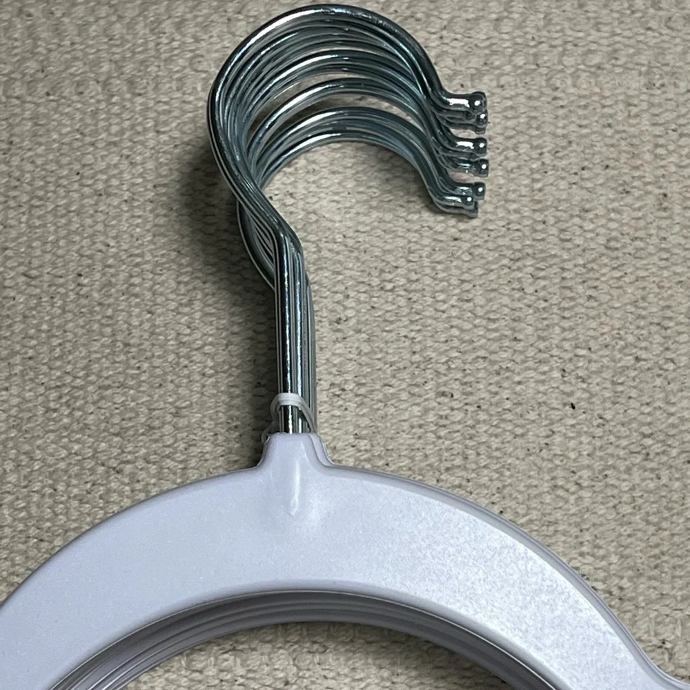 🏡NWOT A dozen ( 12 units ) of Slim silver hook hangers